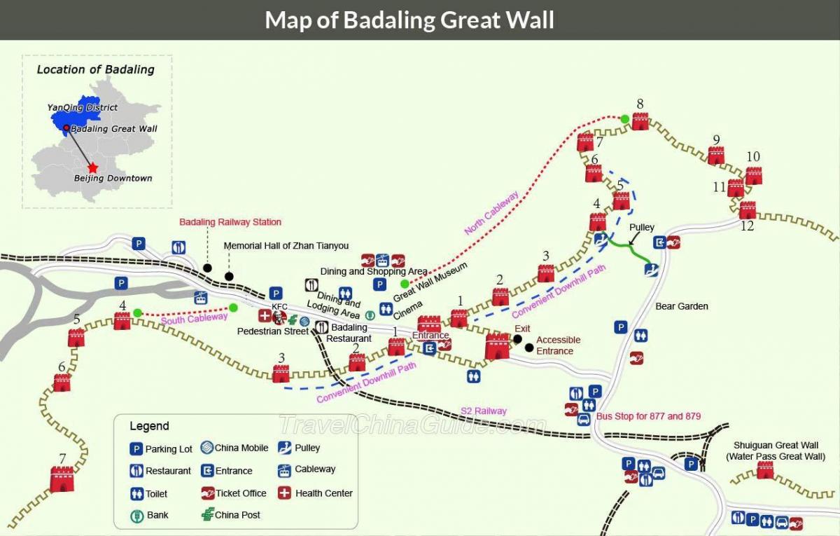 Πεκίνο σινικό τείχος χάρτης