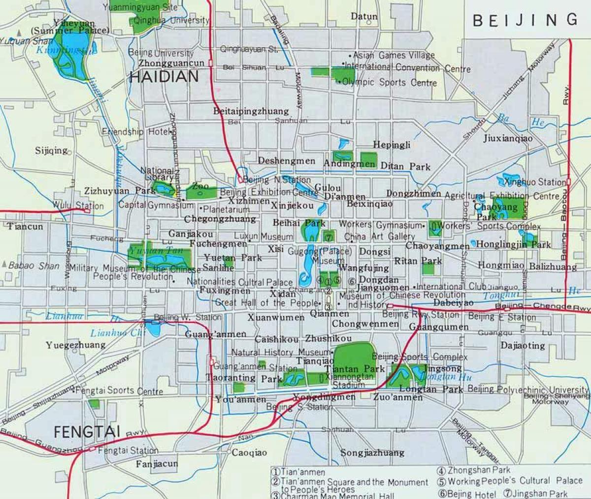 χάρτης της πόλης του Πεκίνου