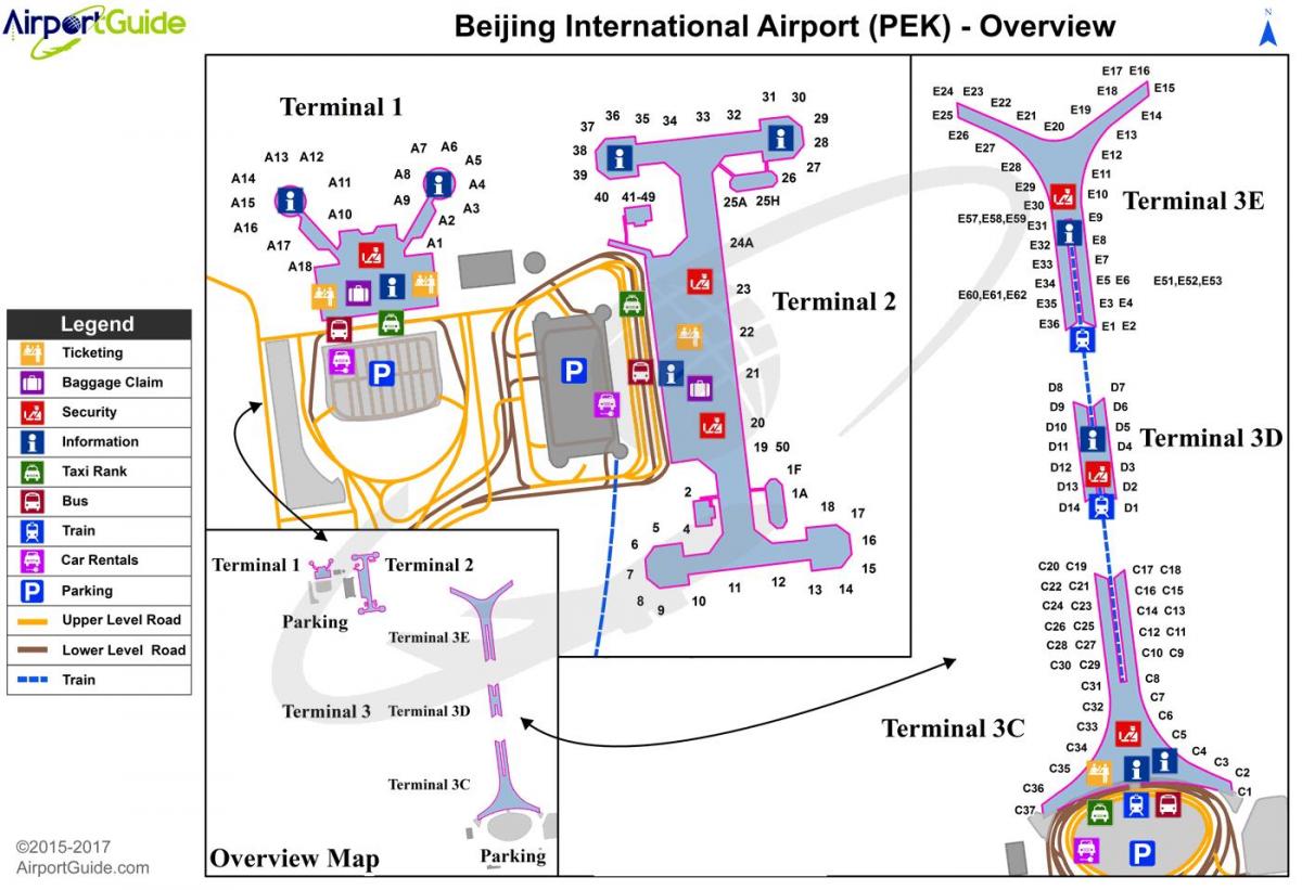 Beijing international airport terminal 3 χάρτης