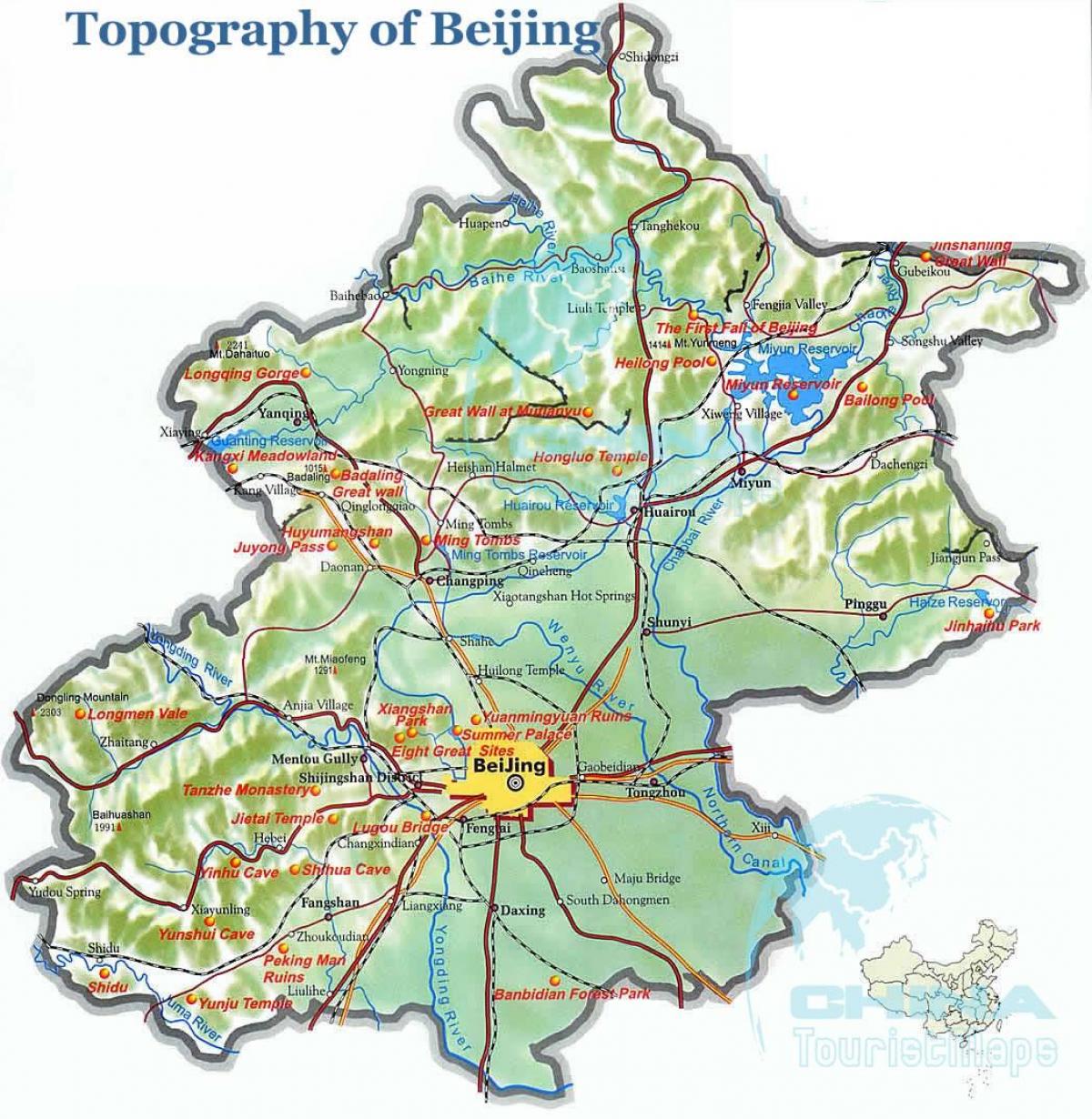 χάρτης του Πεκίνου τοπογραφικό