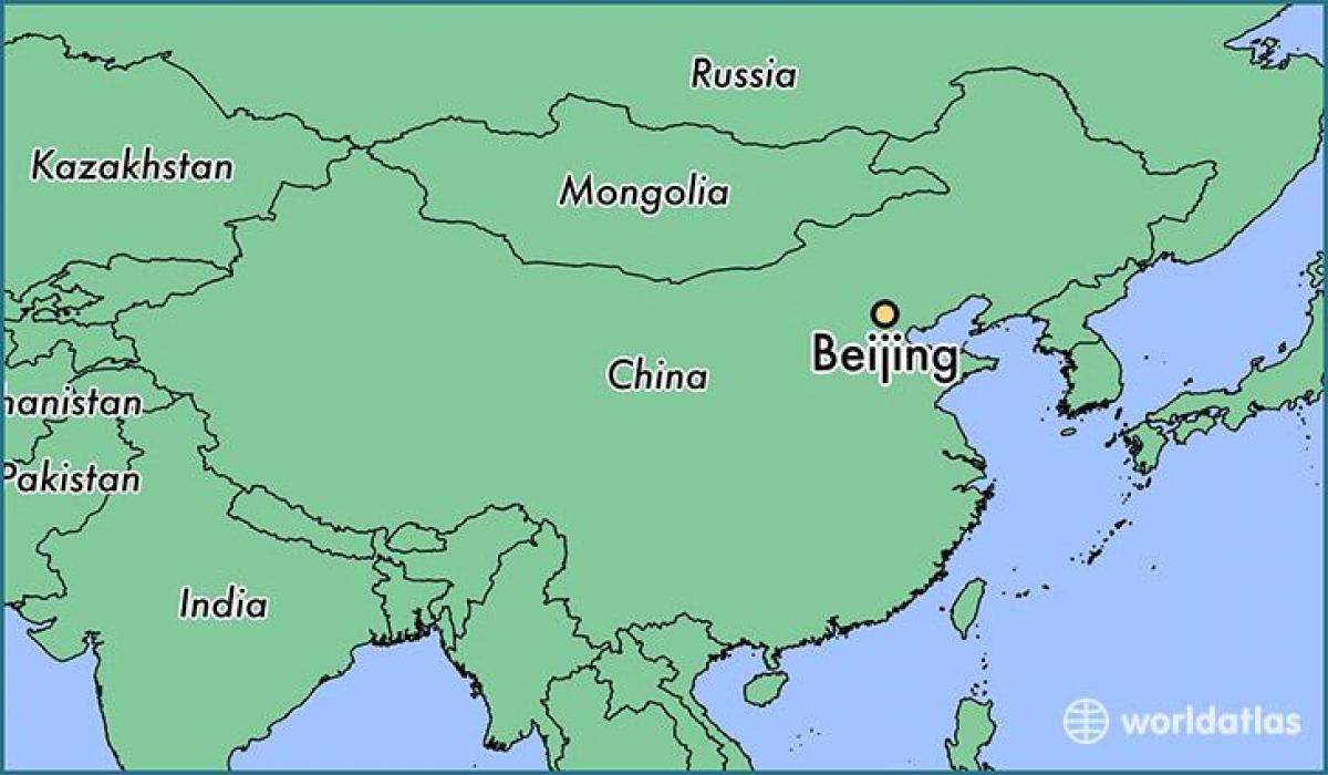 χάρτης της Κίνας δείχνει Πεκίνο